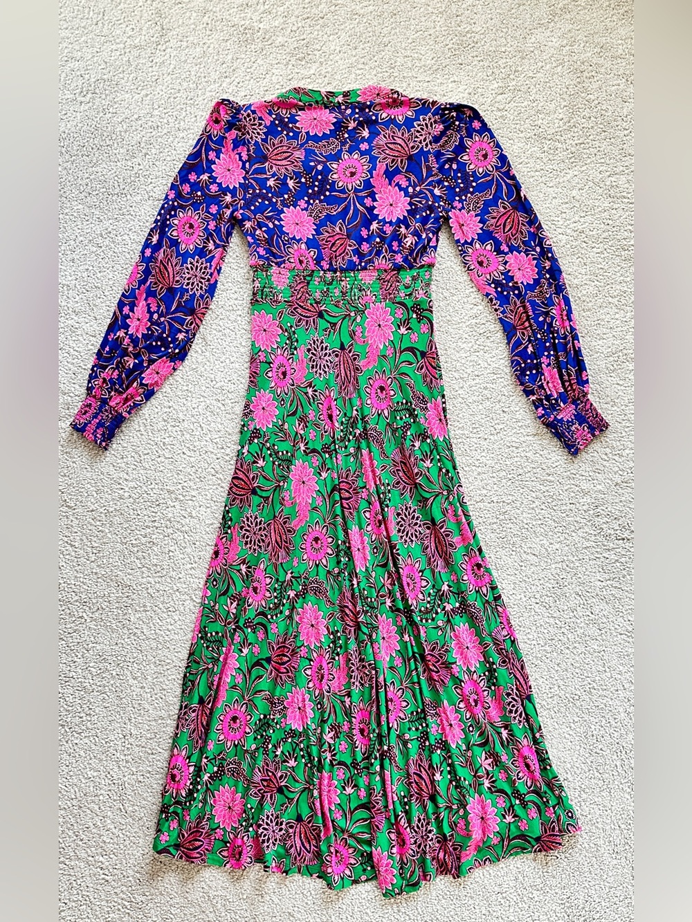 Boden Ivy Smocked Midi Dress Sz 2 - Picture 5 of 7